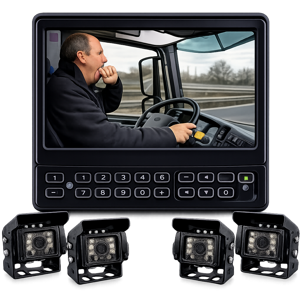 Fatigue monitoring display and cameras